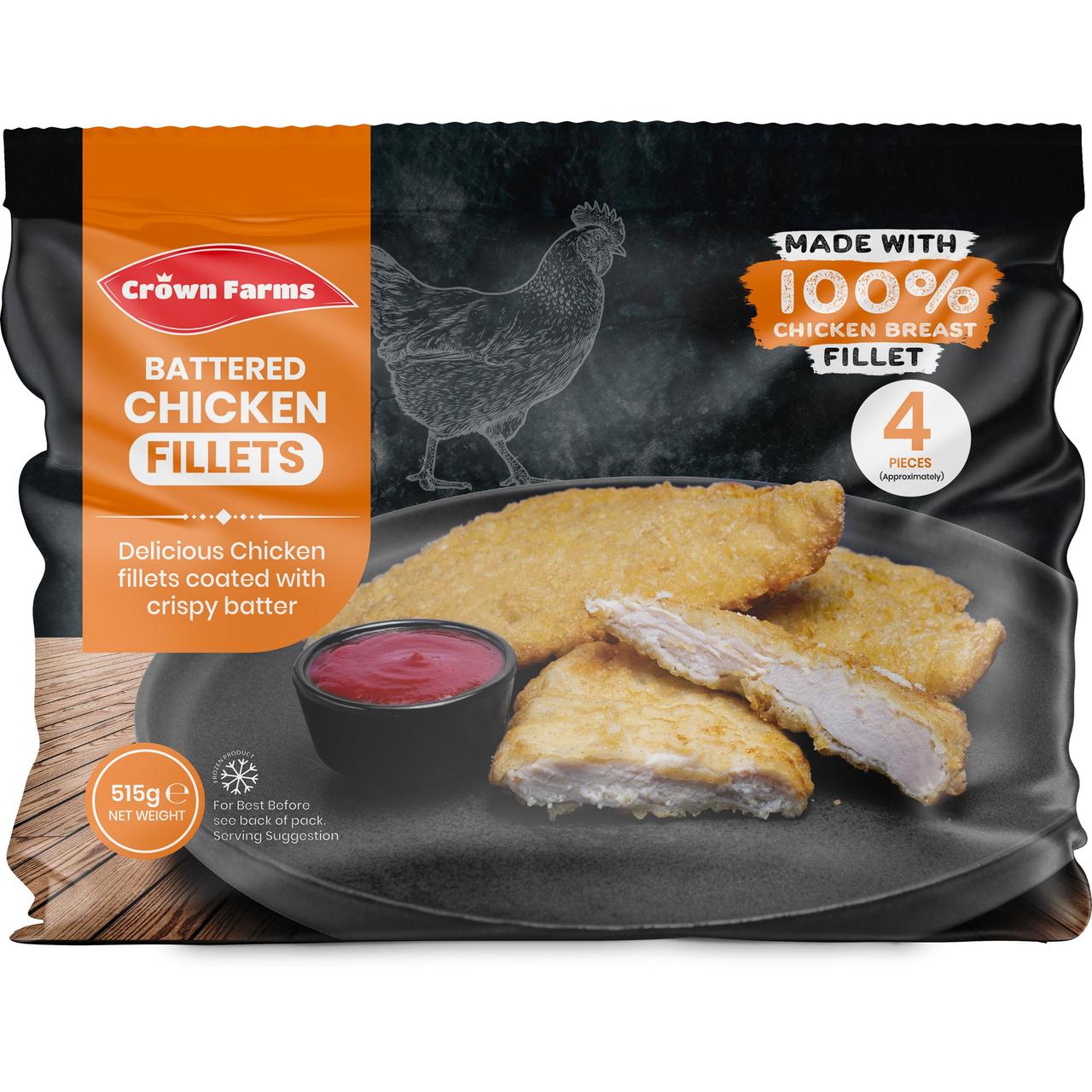 Crown Farms Battered Chicken Fillet Burgers