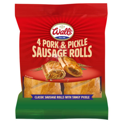 Wall's 4 Pork & Pickle Sausage Rolls 220g