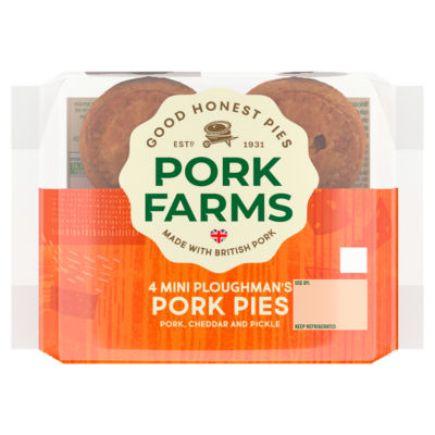 Pork Farms 4 Mini Ploughman's Pork Pies 200g