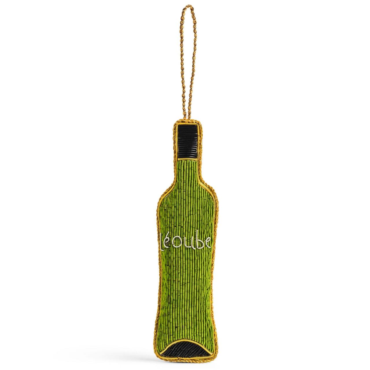 Daylesford Leoube Christmas Tree Decoration Green Wine Bottle