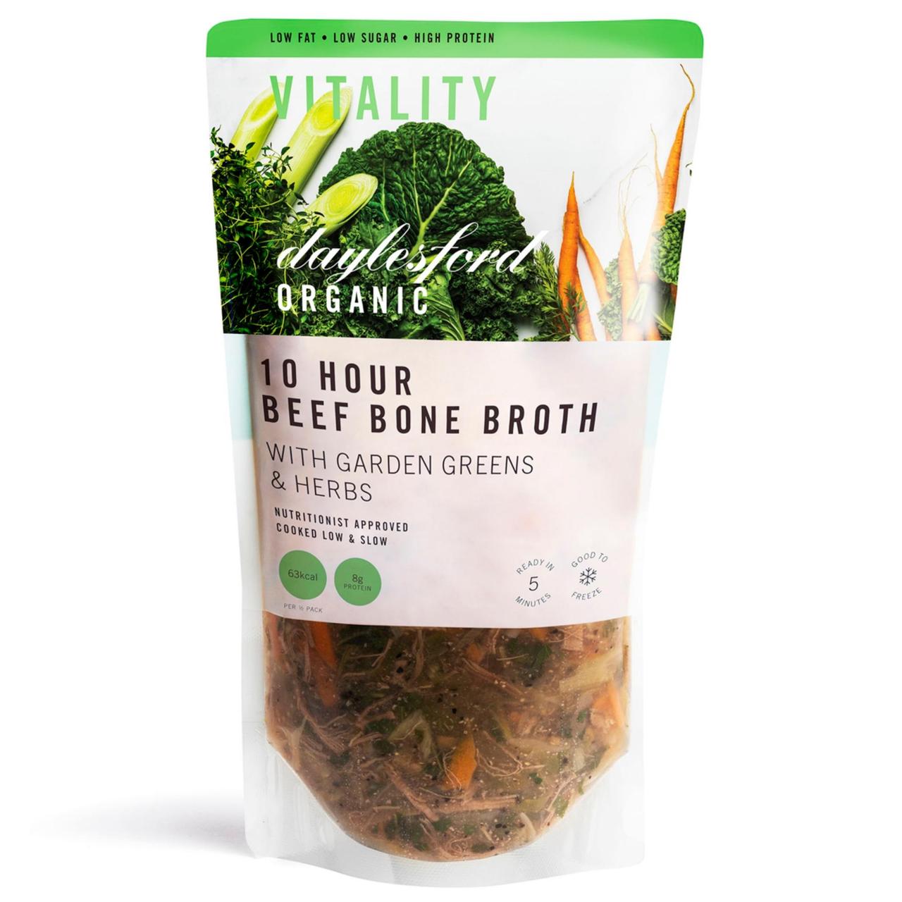 Daylesford Organic 10 Hour Beef Bone Broth with Garden Greens and Herbs