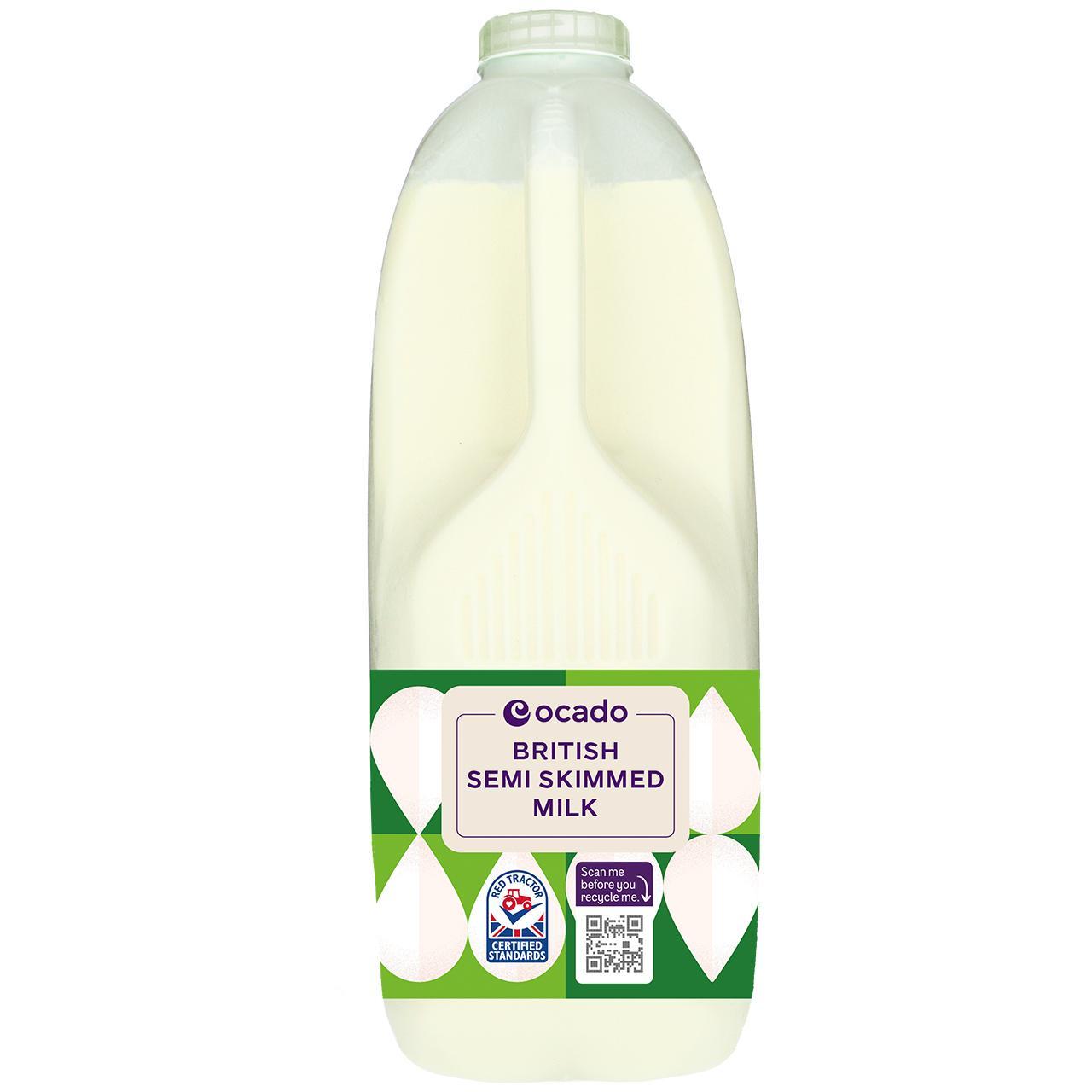 Ocado British Semi Skimmed Milk 4 Pints