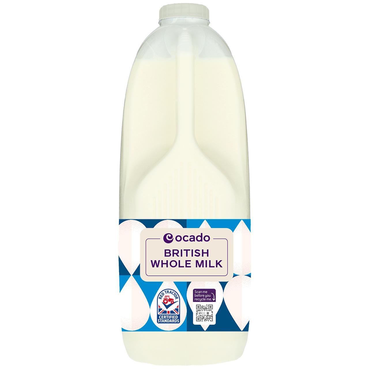 Ocado British Whole Milk 4 Pints