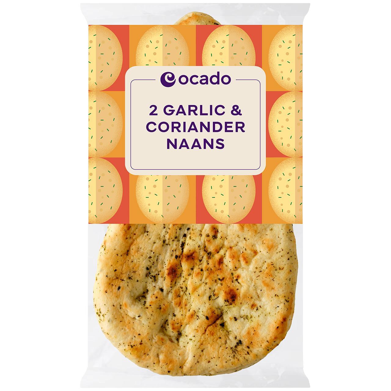 Ocado 2 Garlic & Coriander Naans
