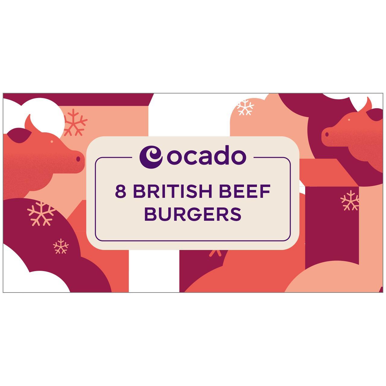 Ocado Frozen 8 Beef Burgers