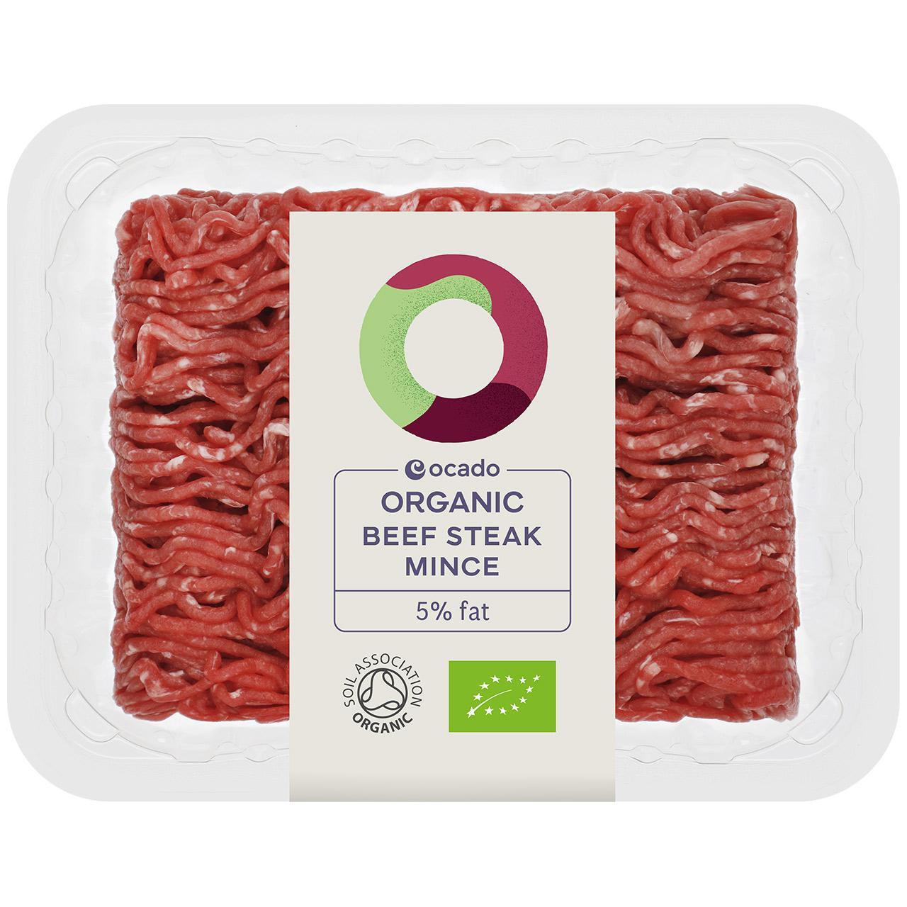 Ocado Organic Lean Beef Steak Mince 5% Fat