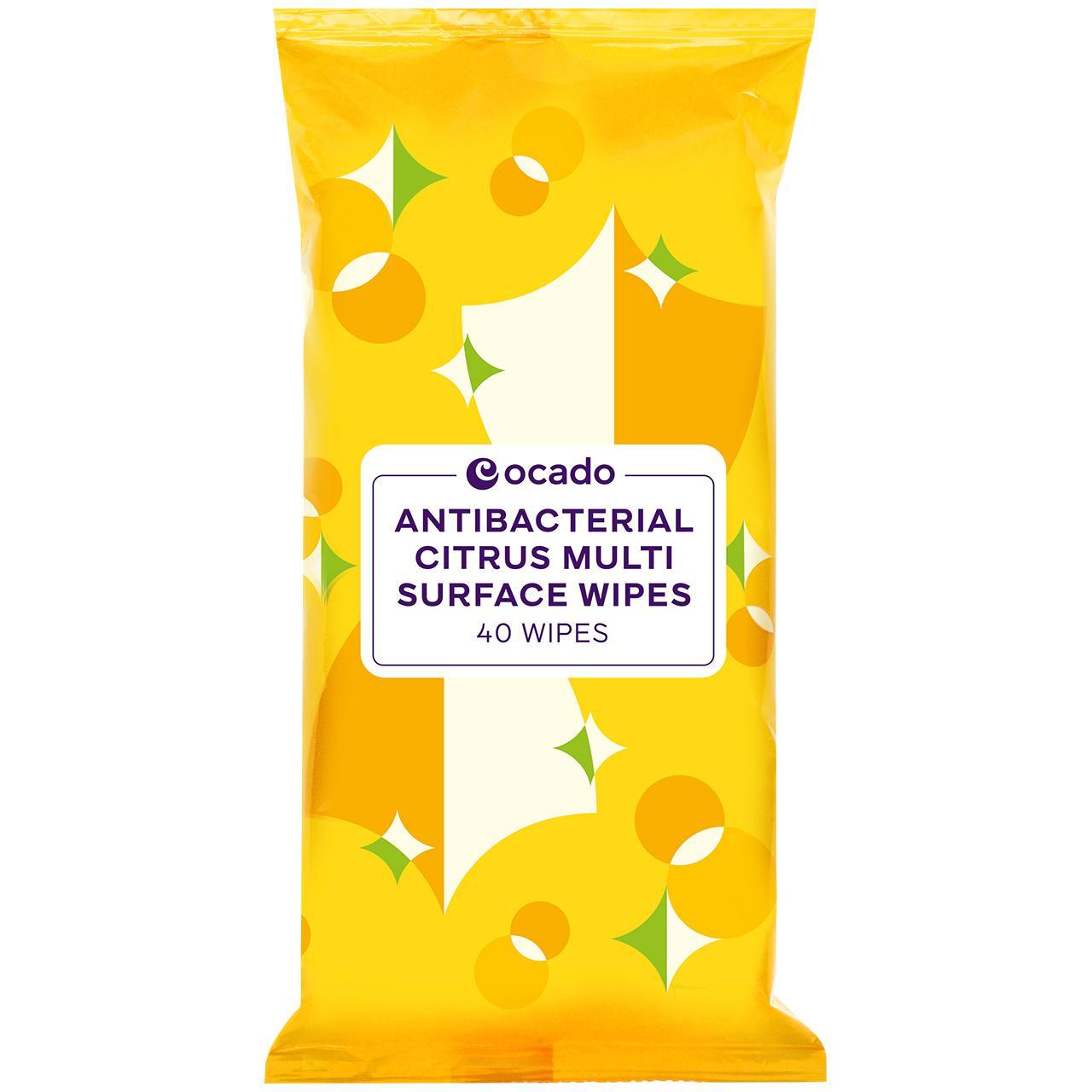 Ocado Antibacterial Multi Surface Citrus Wipes