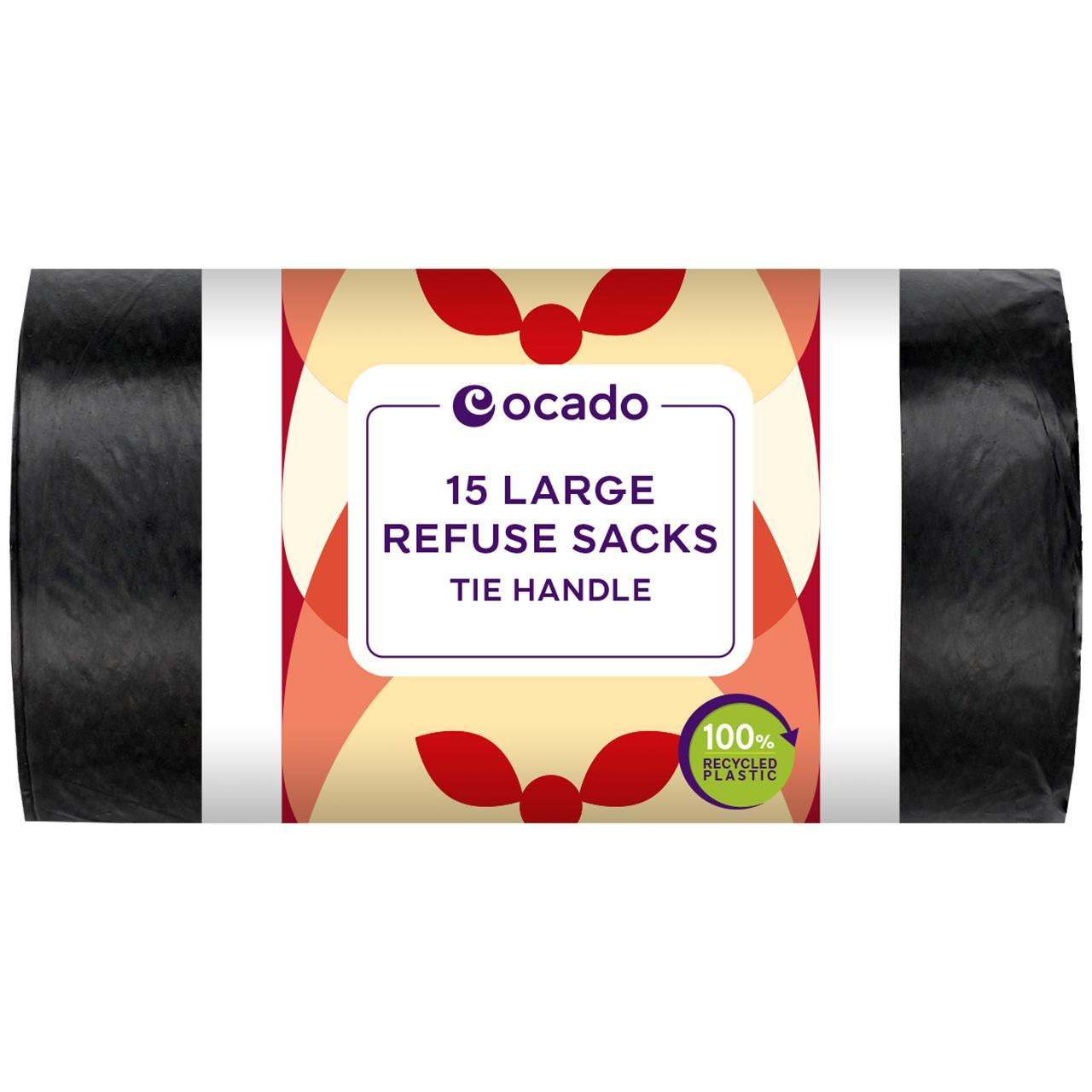 Ocado Large Black  Tie Handle Refuse Sacks