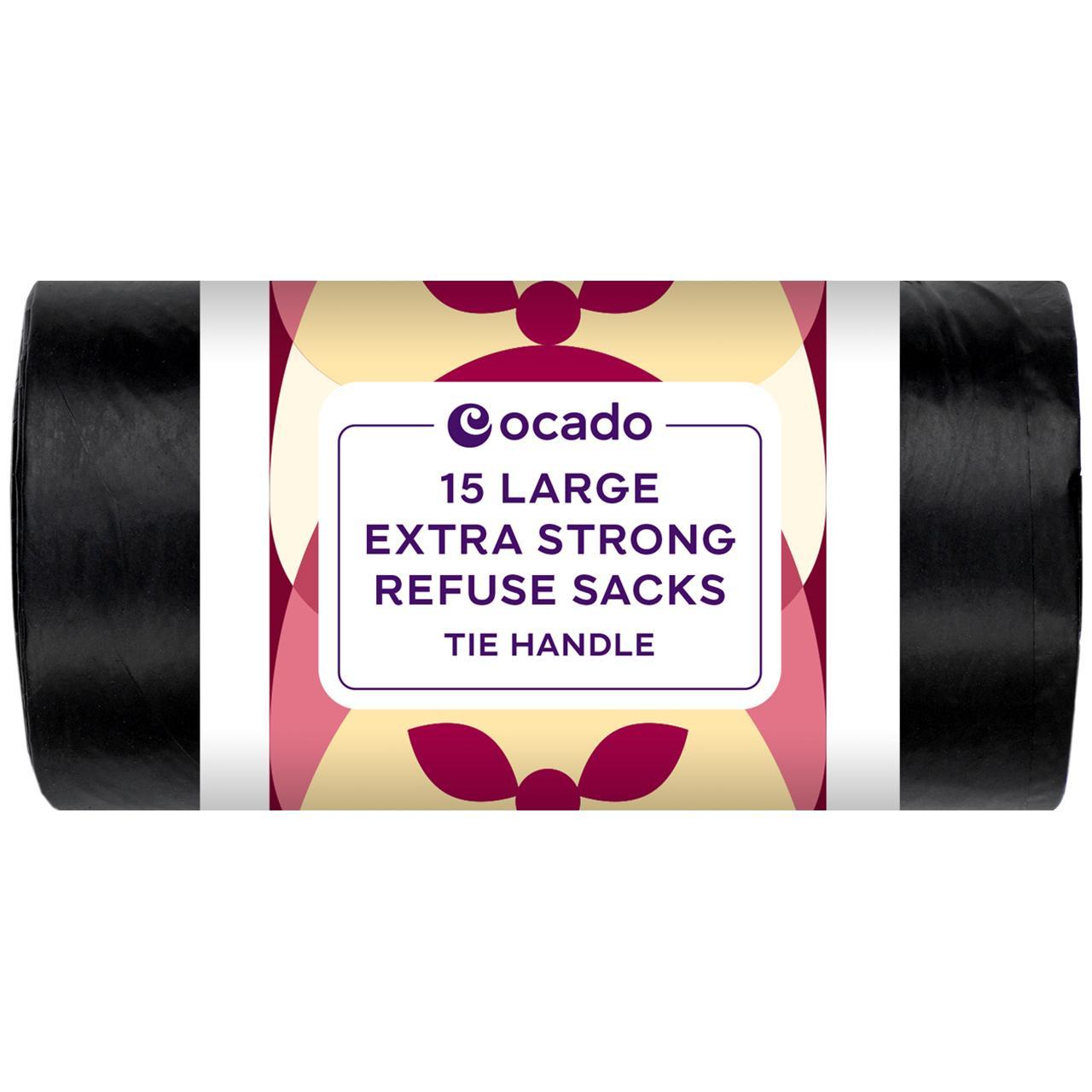 Ocado Large Black  Extra Strong Refuse Sacks 