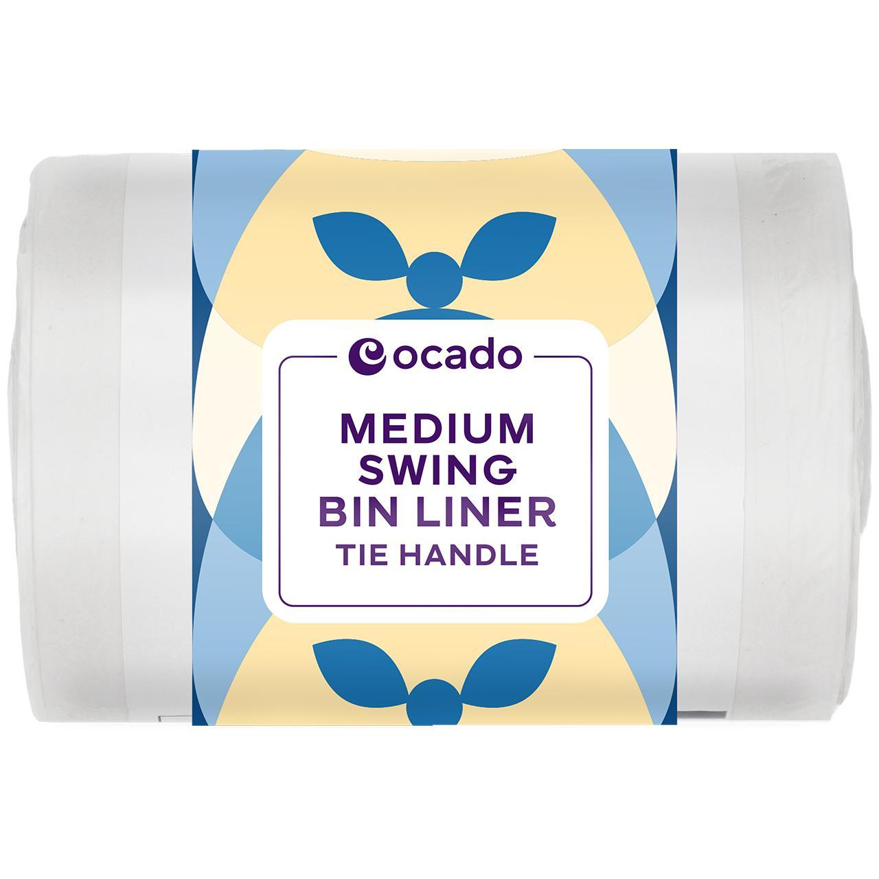 Ocado Medium Swing Bin Liner Tie Handles 50L