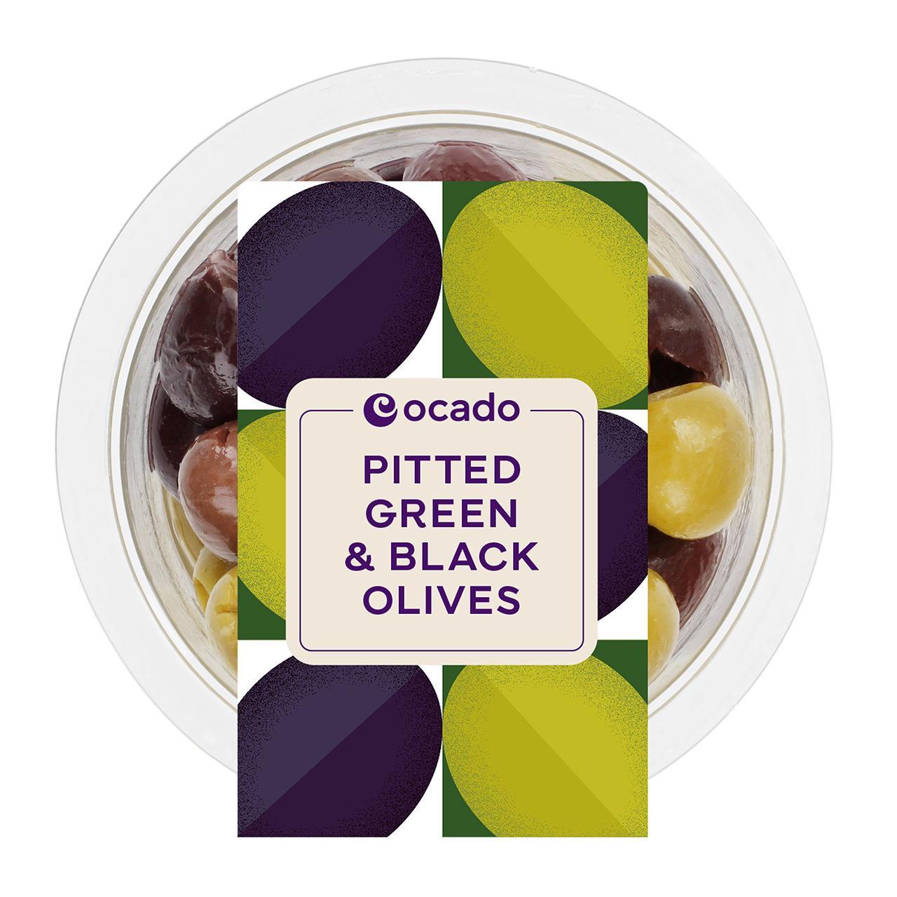 Ocado Pitted Green & Black Olives