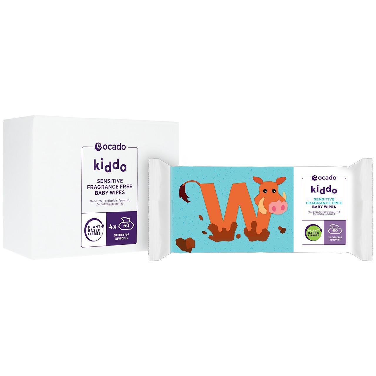 Ocado Kiddo Sensitive Fragrance Free Baby Wipes, Multipack