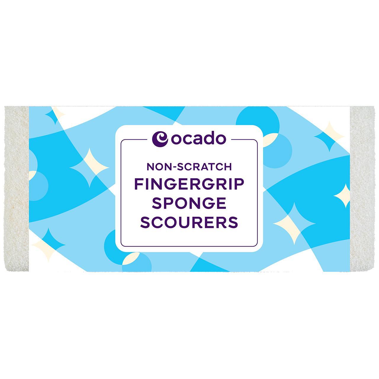 Ocado 6 Non Scratch Finger Grip Sponge Scourers