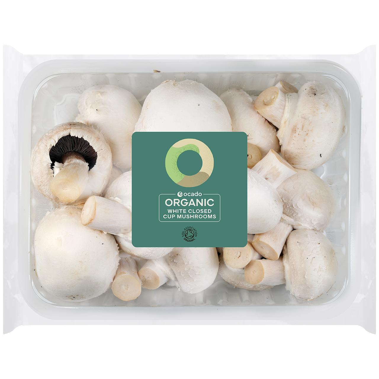 Ocado Organic White Closed Cup Mushrooms 250g