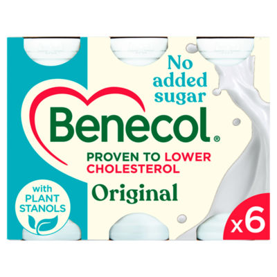 Benecol Original No Added Sugar Yogurt Drink 6 x 67.5g