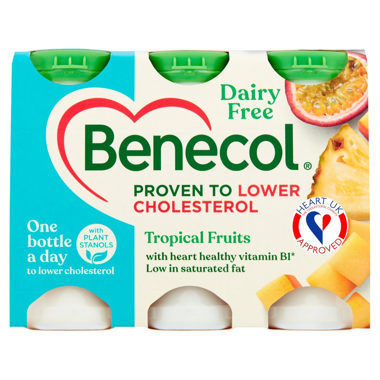 Benecol Dairy Free Tropical Fruits Yogurt Drink 6x65.5g