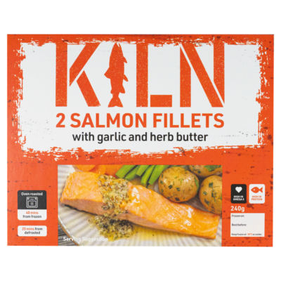 Kiln 2 Salmon Fillets with Garlic and Herb Butter 240g