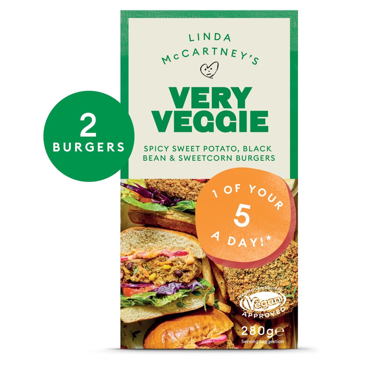 Linda McCartney's Very Veggie Sweet Potato, Black Bean & Sweetcorn Burgers