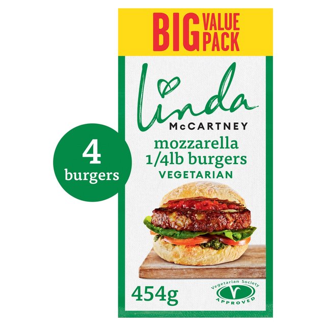 Linda McCartney's 4 Mozzarella Burgers  454g