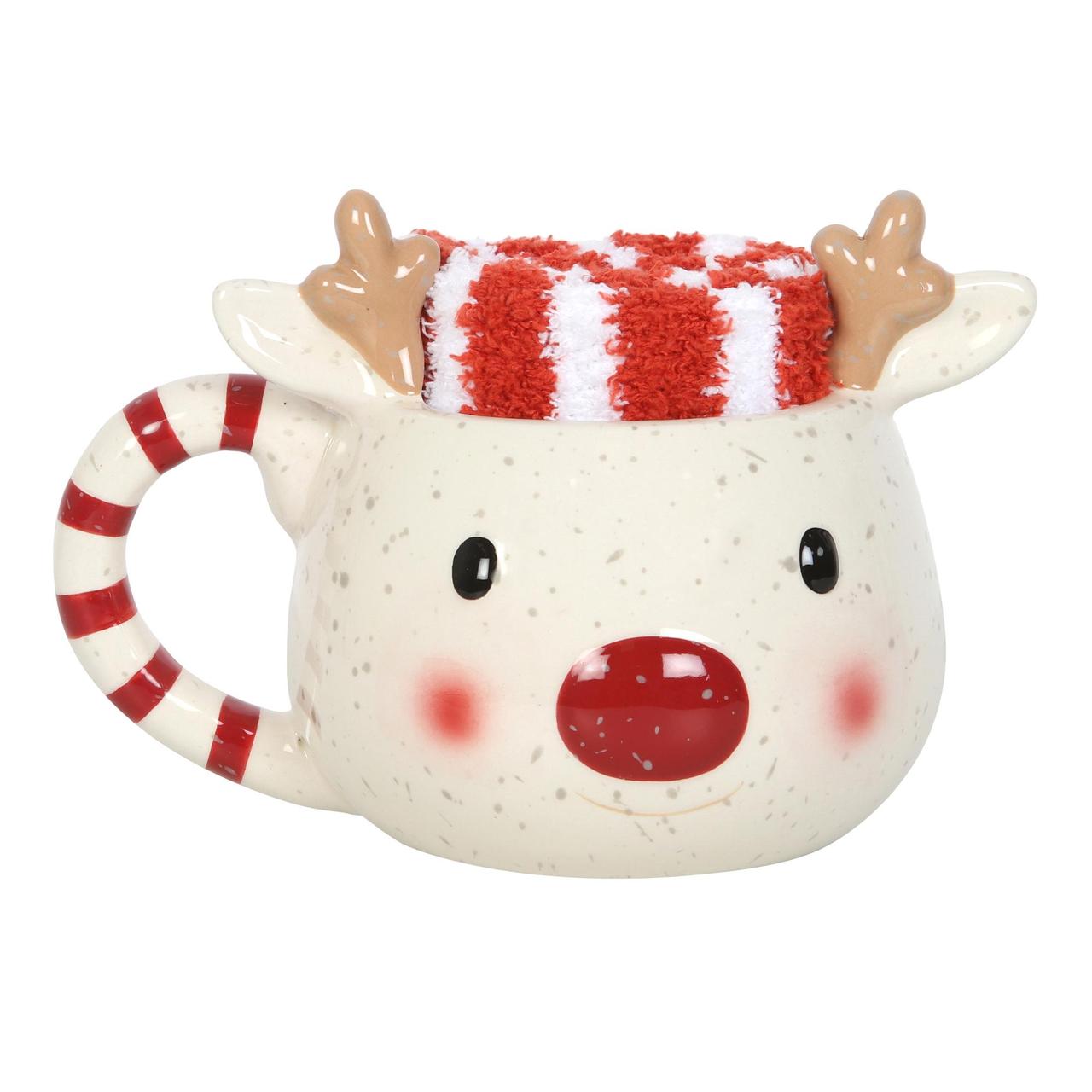 Rudolph Reindeer Mug & Socks Set