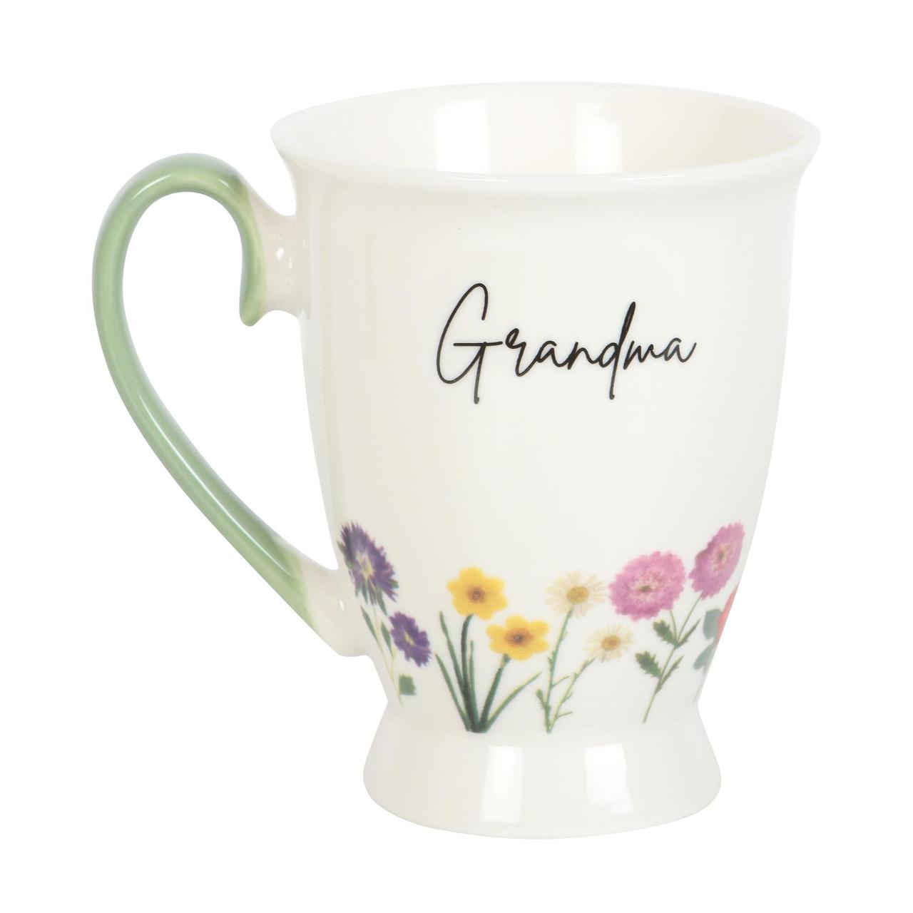 Grandma Wildflower Ceramic Pedestal Mug