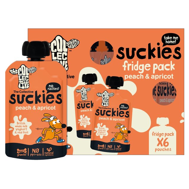 Collective Peach & Apricot Suckies Yogurt Pouches 6 x 90g