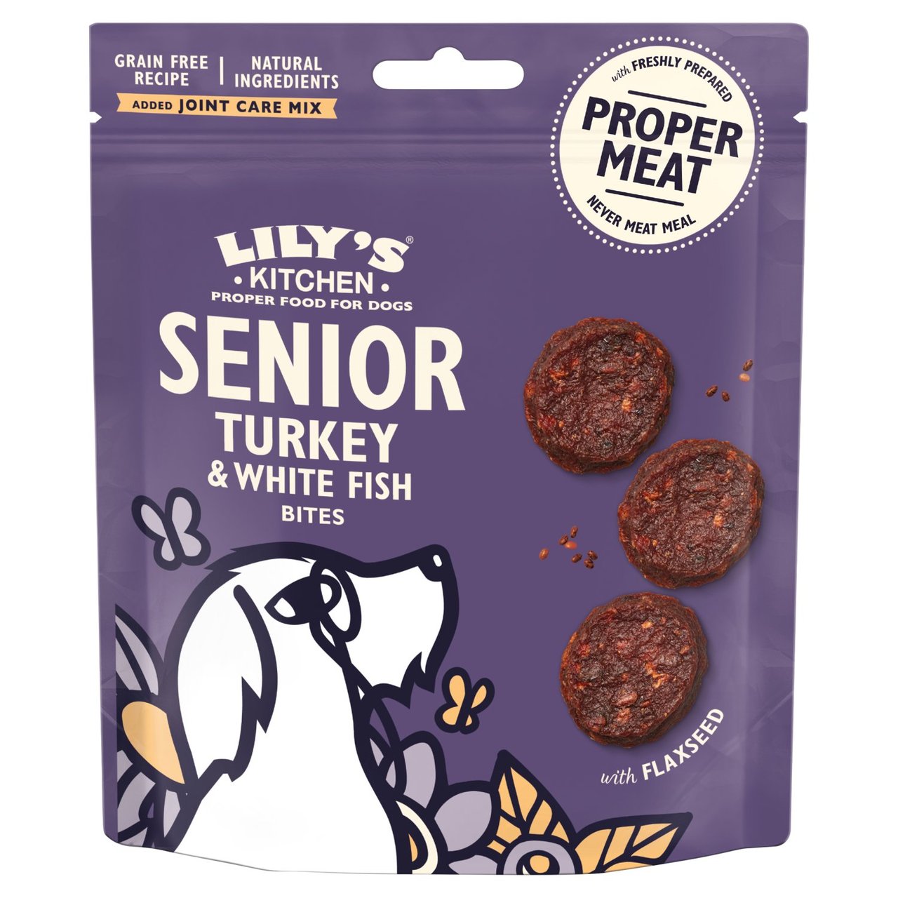 Lily's Kitchen Turkey & White Fish Bites for Senior Dogs