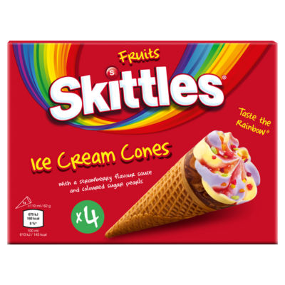 Skittles Ice Cream Cones 4 x 110ml