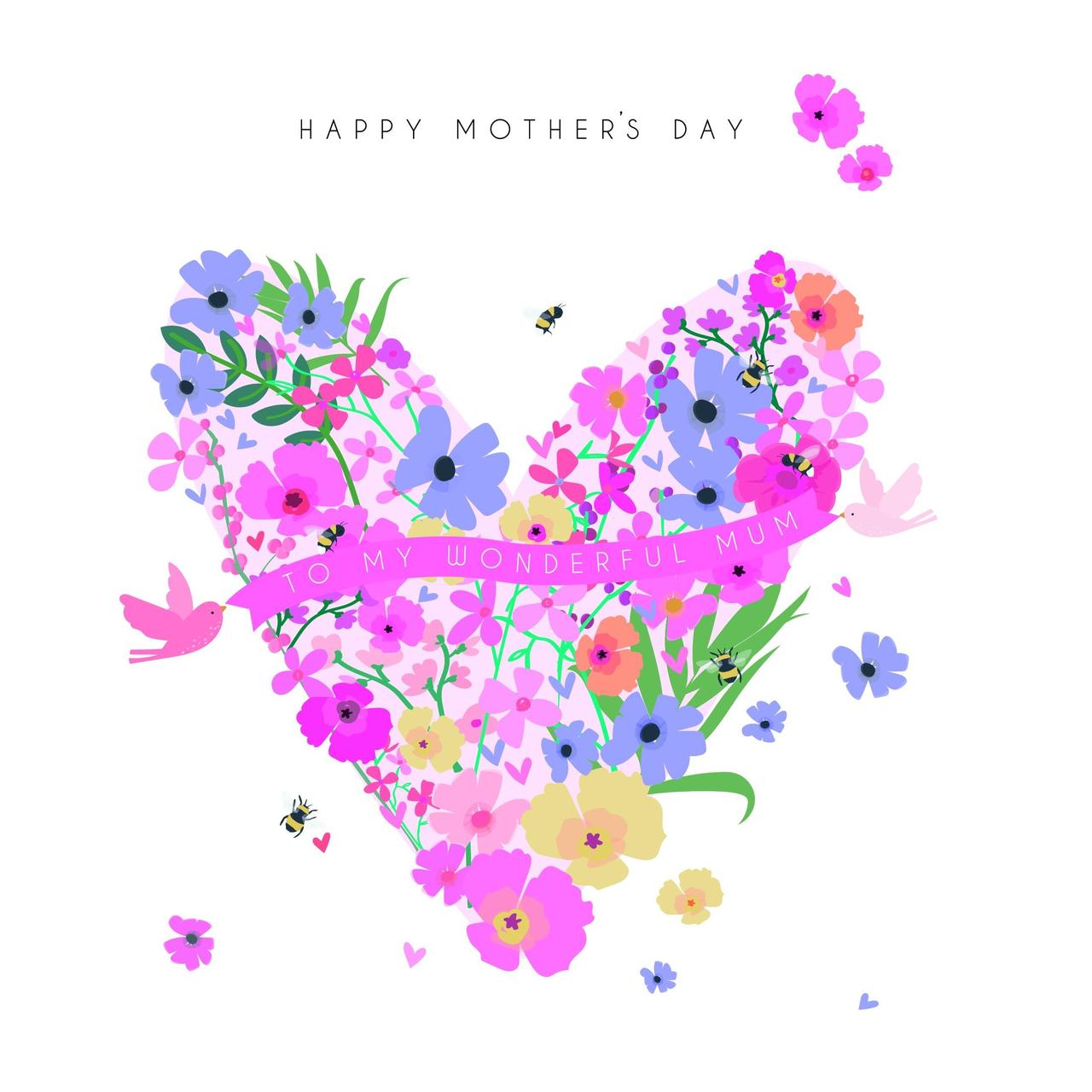 Floral Wreath Mother's Day Card