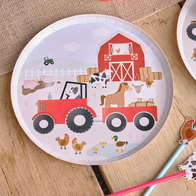 Ginger Ray Farm Animals Paper Party Plates