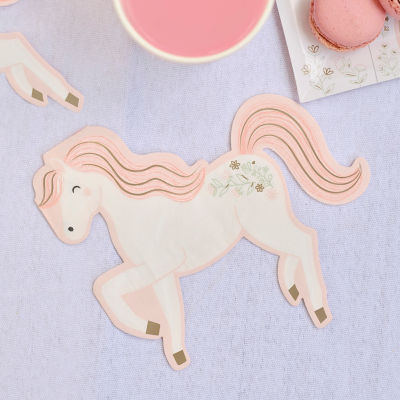 Ginger Ray Princess Horse Paper Party Napkins