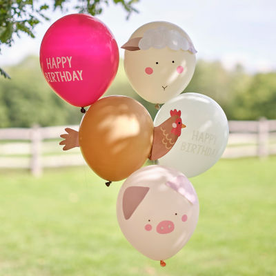 Ginger Ray Farm Animals Birthday Balloon Party Bundle