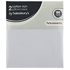 Sainsbury's Home Cotton Rich Pillowcase Pair White