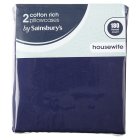 Sainsbury's Home Cotton Rich Pillowcase Pair Navy