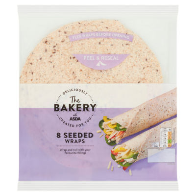 The BAKERY at ASDA 8 Seeded Wraps 488g