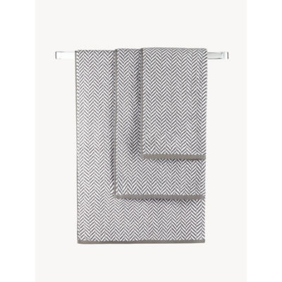 George Home Medium Grey Herringbone Cotton Bath Towel