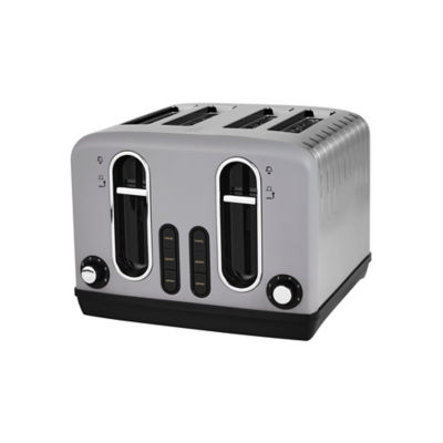 George Home Grey Stainless Steel 4 Slice Toaster