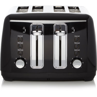 George Home Black 4 Slice Toaster