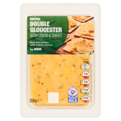 ASDA British Double Gloucester With Onion & Chives Cheese 200g