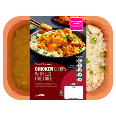 ASDA Meal For One Chicken Curry with Egg Fried Rice 400g