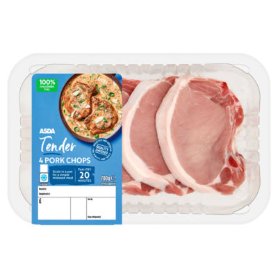 ASDA 4 Tender Pork Chops 700g