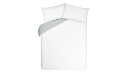 George Home White Reversible Duvet Set Double