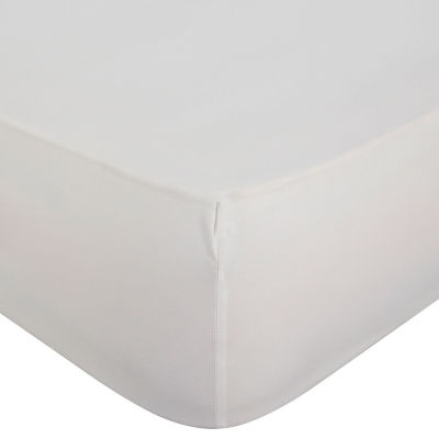 George Home White Brushed Cotton Fitted Sheet - Double