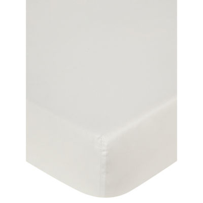 George Home White Sateen Fitted Sheet - Single