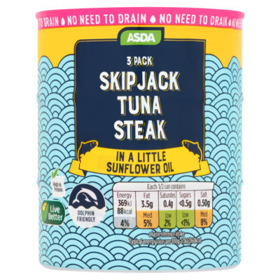 ASDA Skipjack Tuna Steaks in A Little Sunflower Oil