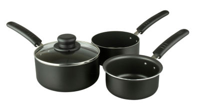 George Home 3 Piece Non-stick Aluminium Saucepan Set