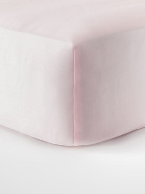 George Home Pink Smooth and Silky 100% Cotton Sateen Fitted Sheet - King