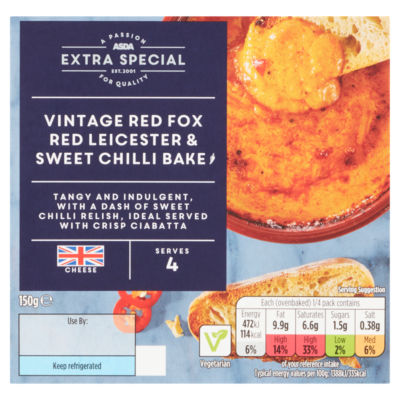 ASDA Extra Special Vintage Red Fox Red Leicester & Sweet Chilli Bake