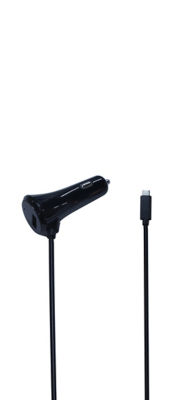 Auto Drive USB Car Charger with 1m Type C Cable 5V/2.4A