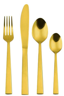 George Home Gold-Effect Stainless Steel Cutlery Set 16 Piece